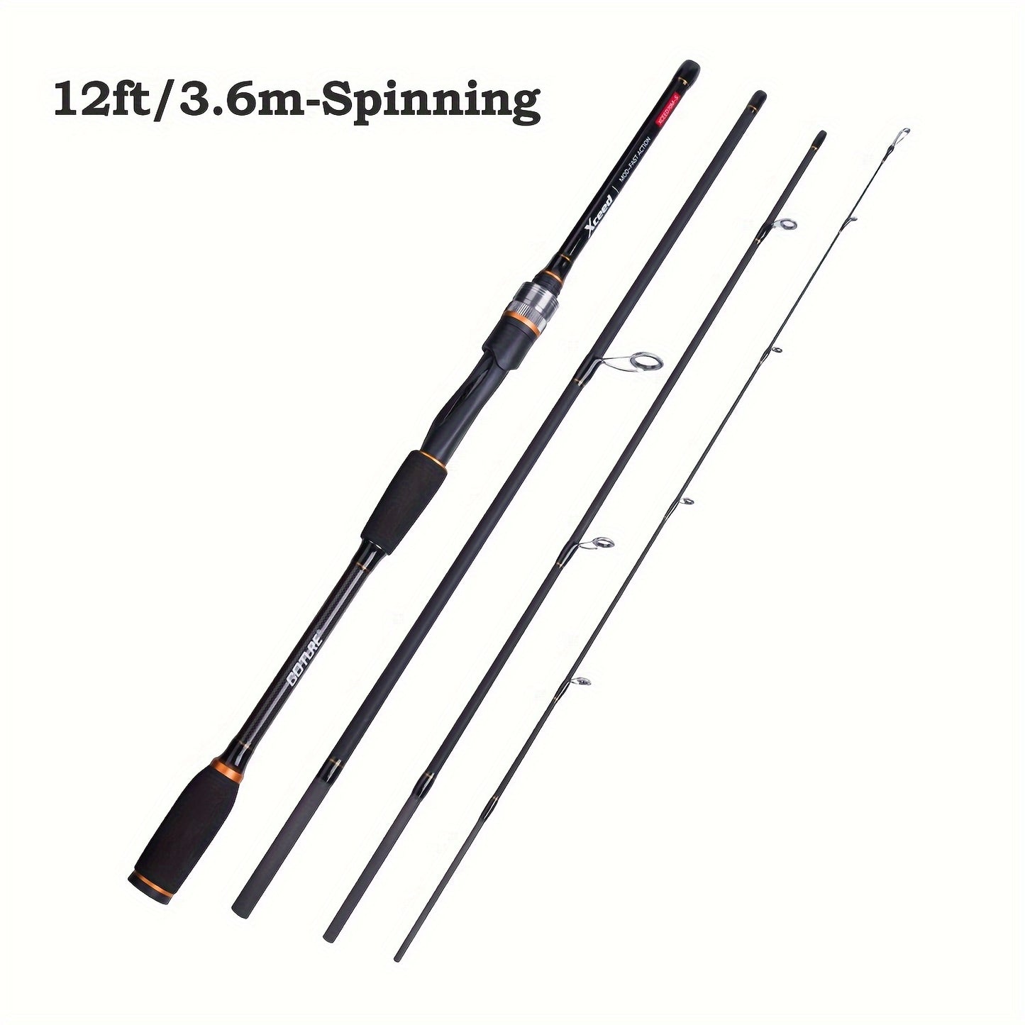 πββοΈ Goture Carbon 4-Piece Travel Fishing Rod β Spinning/Casting Combo with Tube Bag