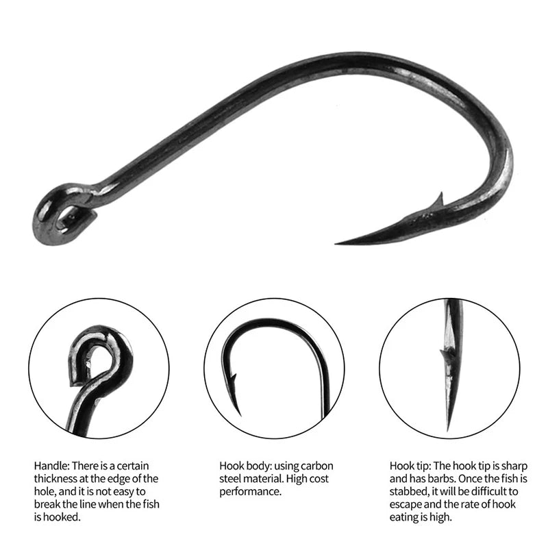100-Piece High Carbon Steel Fishing Hook Set – Built for Wome Who Fish with Precision