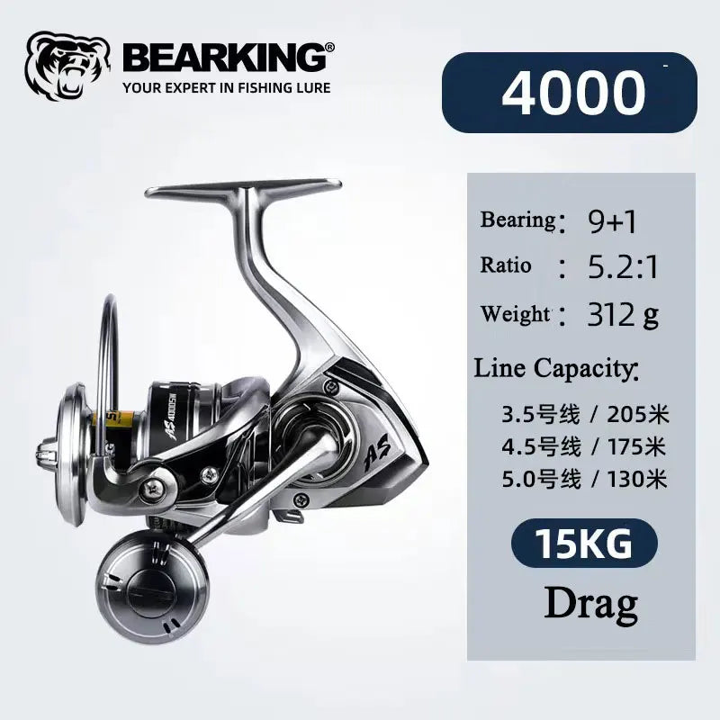 High-Drag Stainless Spinning Reel β Strength Meets Style for Salt & Freshwater Fishing
