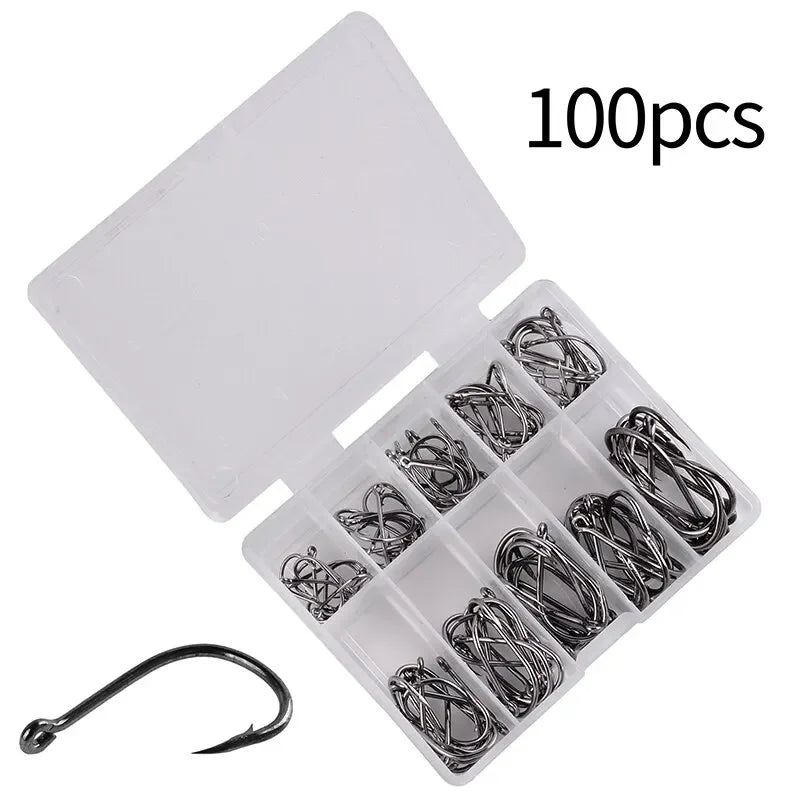 100-Piece High Carbon Steel Fishing Hook Set – Built for Wome Who Fish with Precision