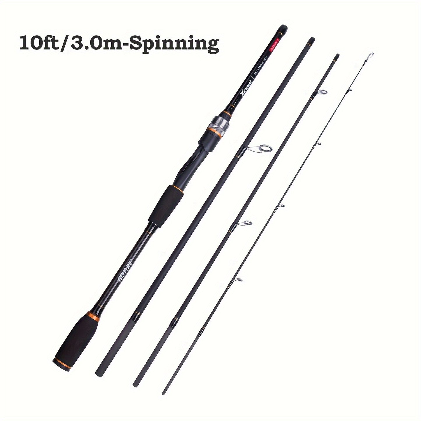πββοΈ Goture Carbon 4-Piece Travel Fishing Rod β Spinning/Casting Combo with Tube Bag