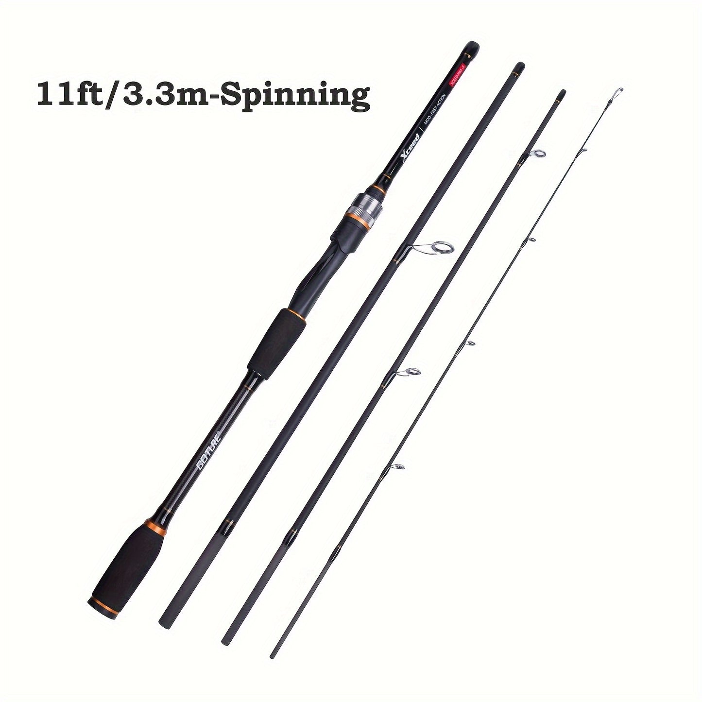 🏄‍♂️ Goture Carbon 4-Piece Travel Fishing Rod – Spinning/Casting Combo with Tube Bag
