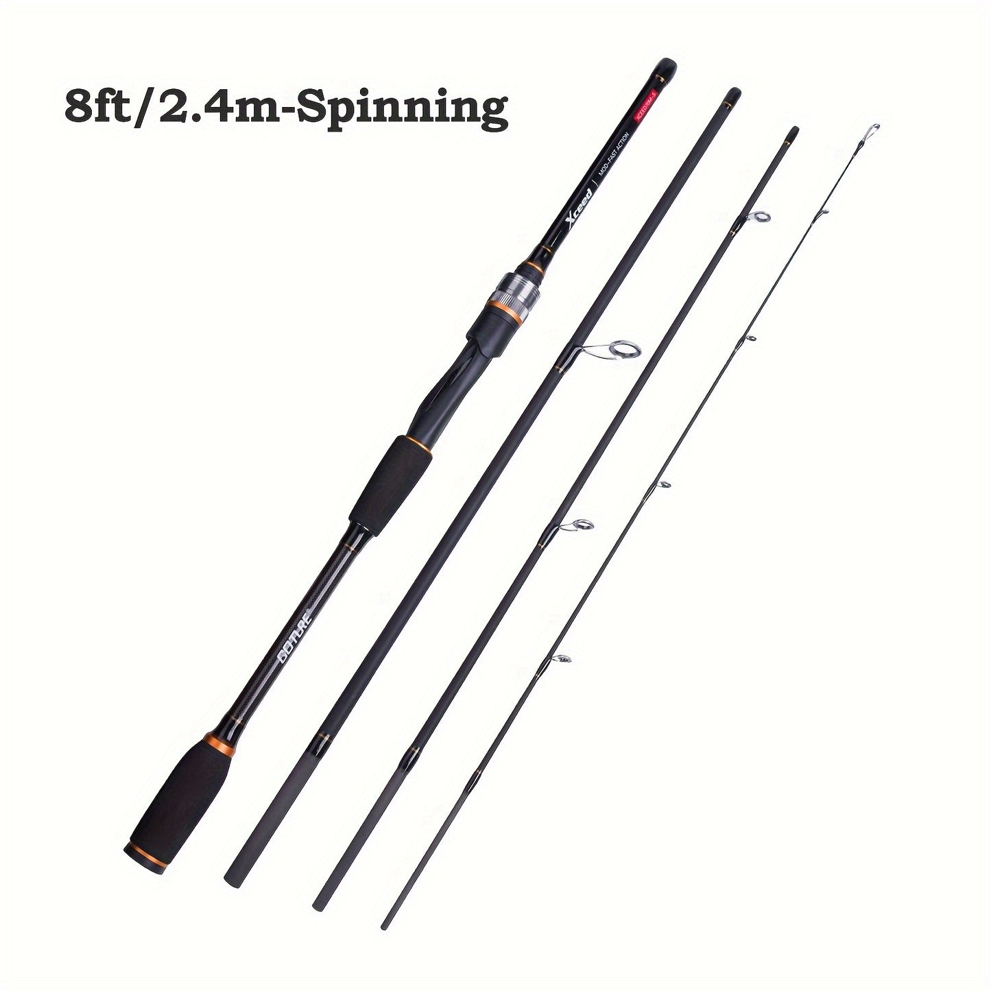 🏄‍♂️ Goture Carbon 4-Piece Travel Fishing Rod – Spinning/Casting Combo with Tube Bag