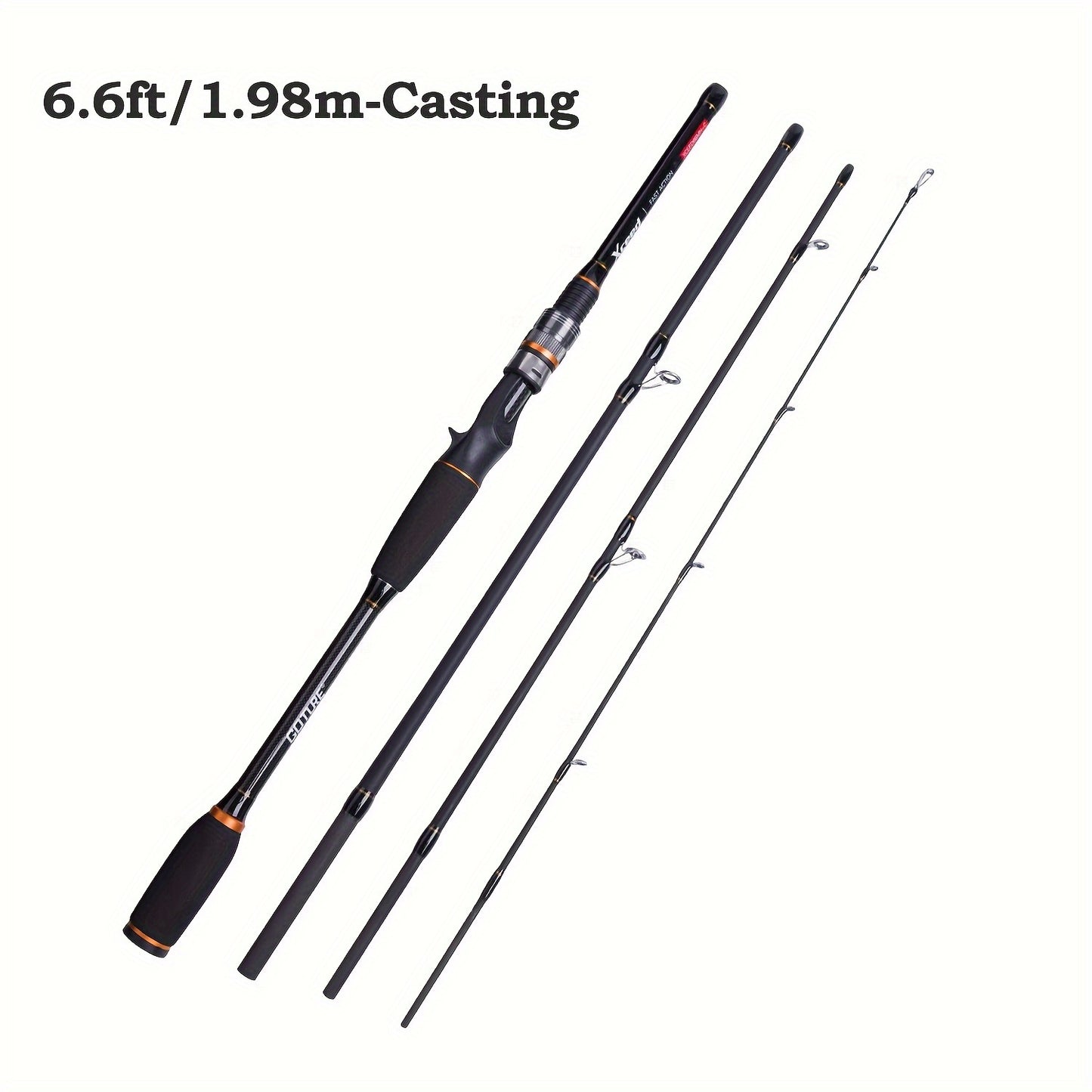 🏄‍♂️ Goture Carbon 4-Piece Travel Fishing Rod – Spinning/Casting Combo with Tube Bag