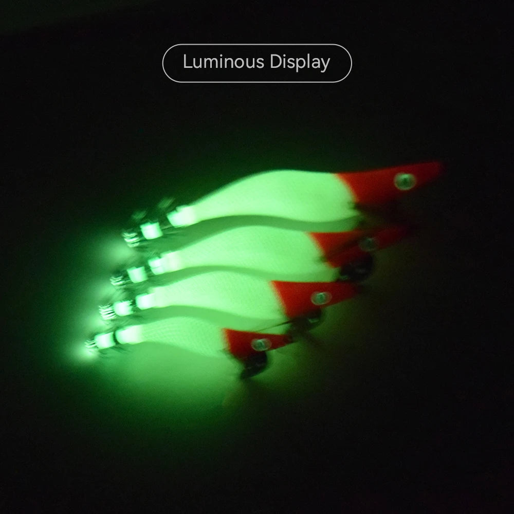 10pcs Red Head Squid Jig – Night Glow Bionic Lure Set