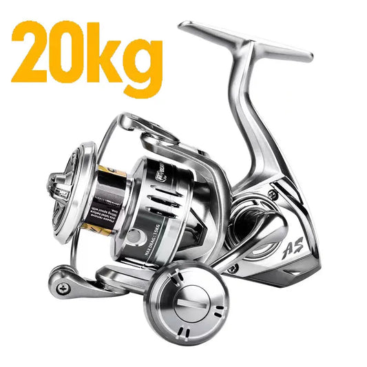High-Drag Stainless Spinning Reel – Strength Meets Style for Salt & Freshwater Fishing