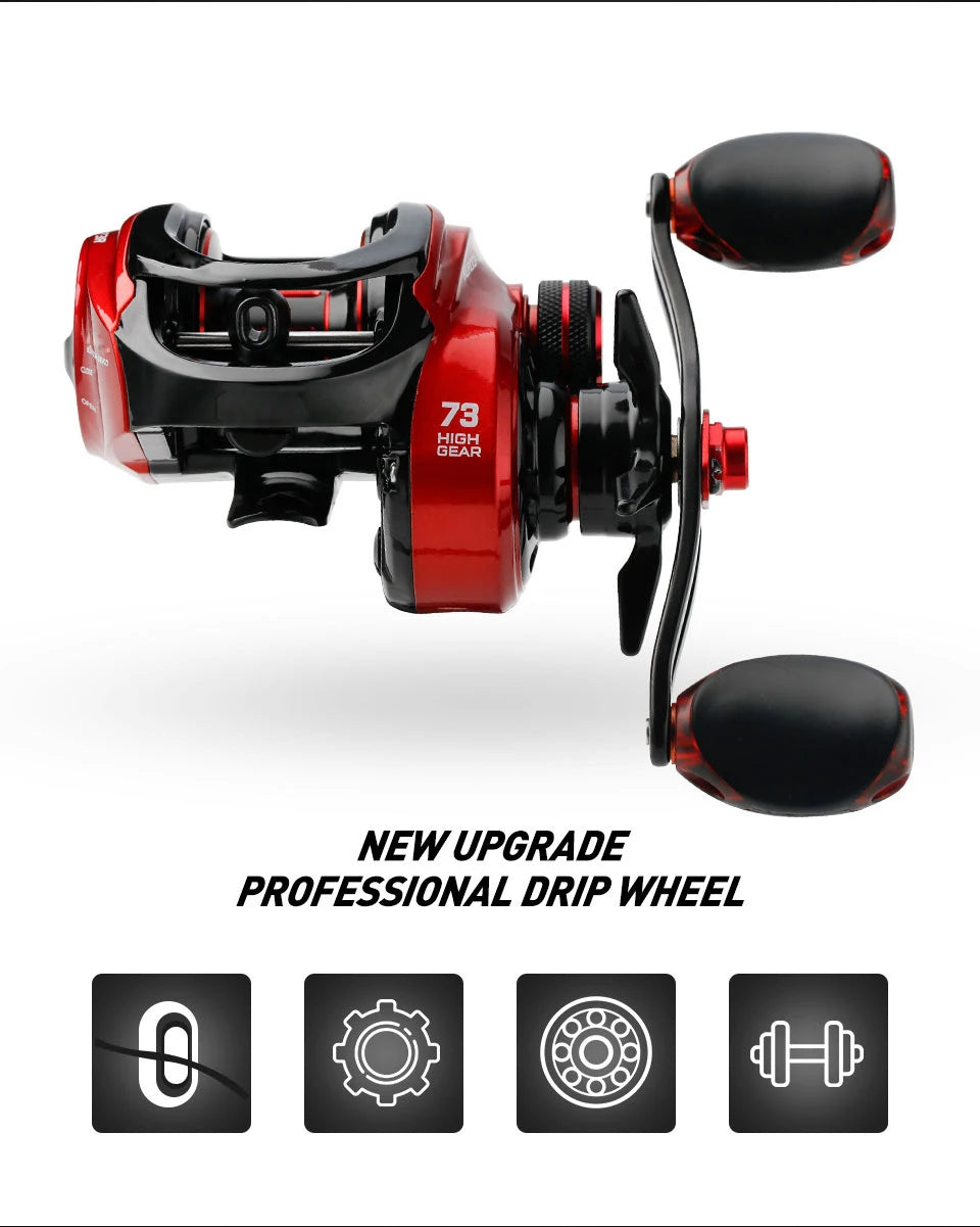 High-Speed Baitcasting Reel – 7.3:1 Gear Ratio, 8KG Max Drag