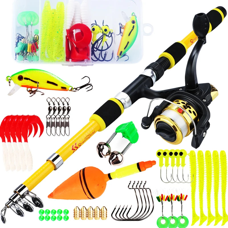 Youth Telescopic Fishing Rod & Reel Combo – 1.8M Full Kit for Confident Young Anglers