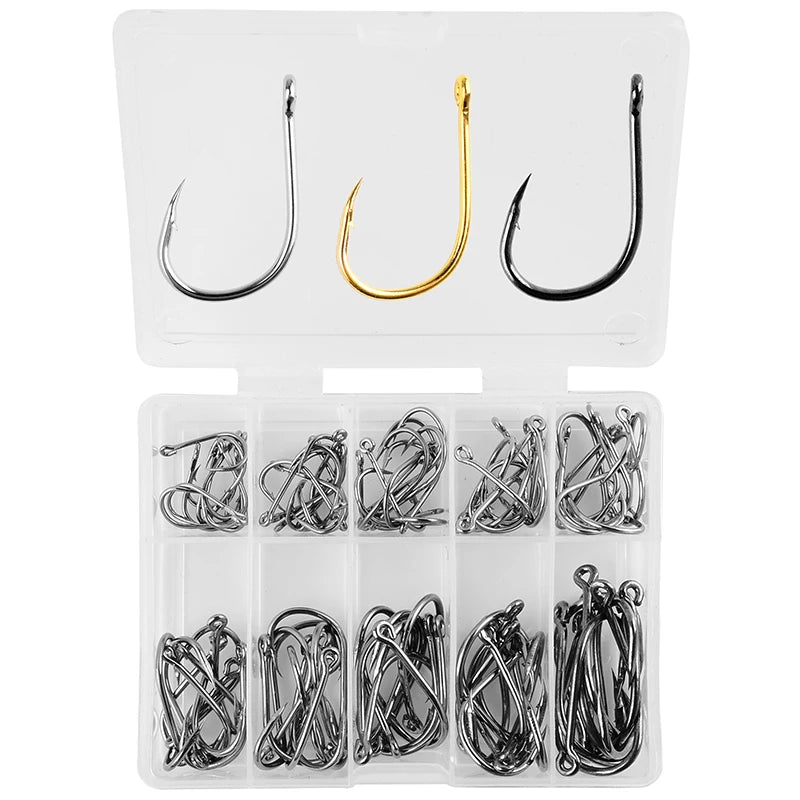 100-Piece High Carbon Steel Fishing Hook Set – Built for Wome Who Fish with Precision