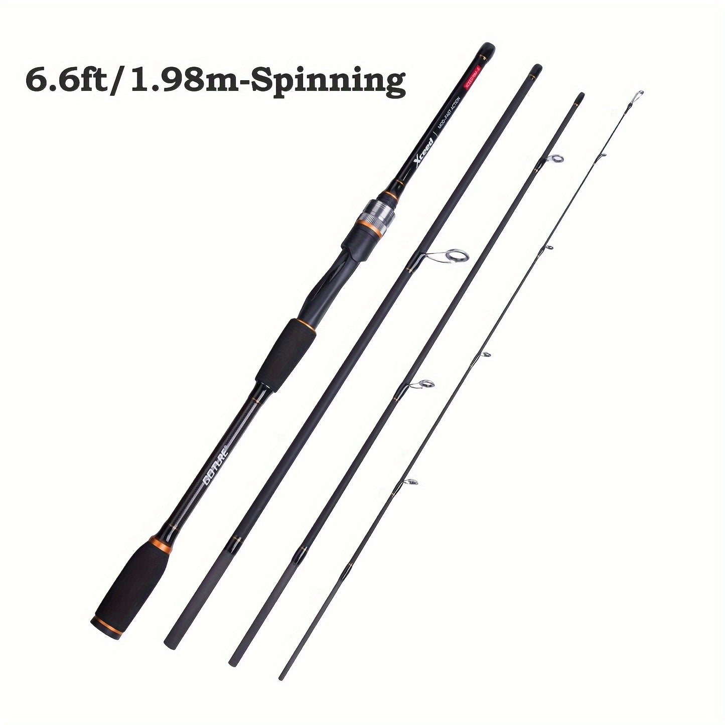 🏄‍♂️ Goture Carbon 4-Piece Travel Fishing Rod – Spinning/Casting Combo with Tube Bag
