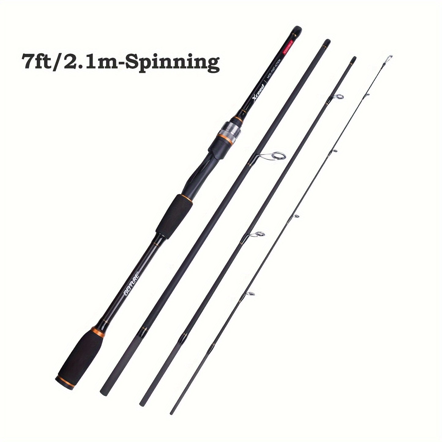 🏄‍♂️ Goture Carbon 4-Piece Travel Fishing Rod – Spinning/Casting Combo with Tube Bag