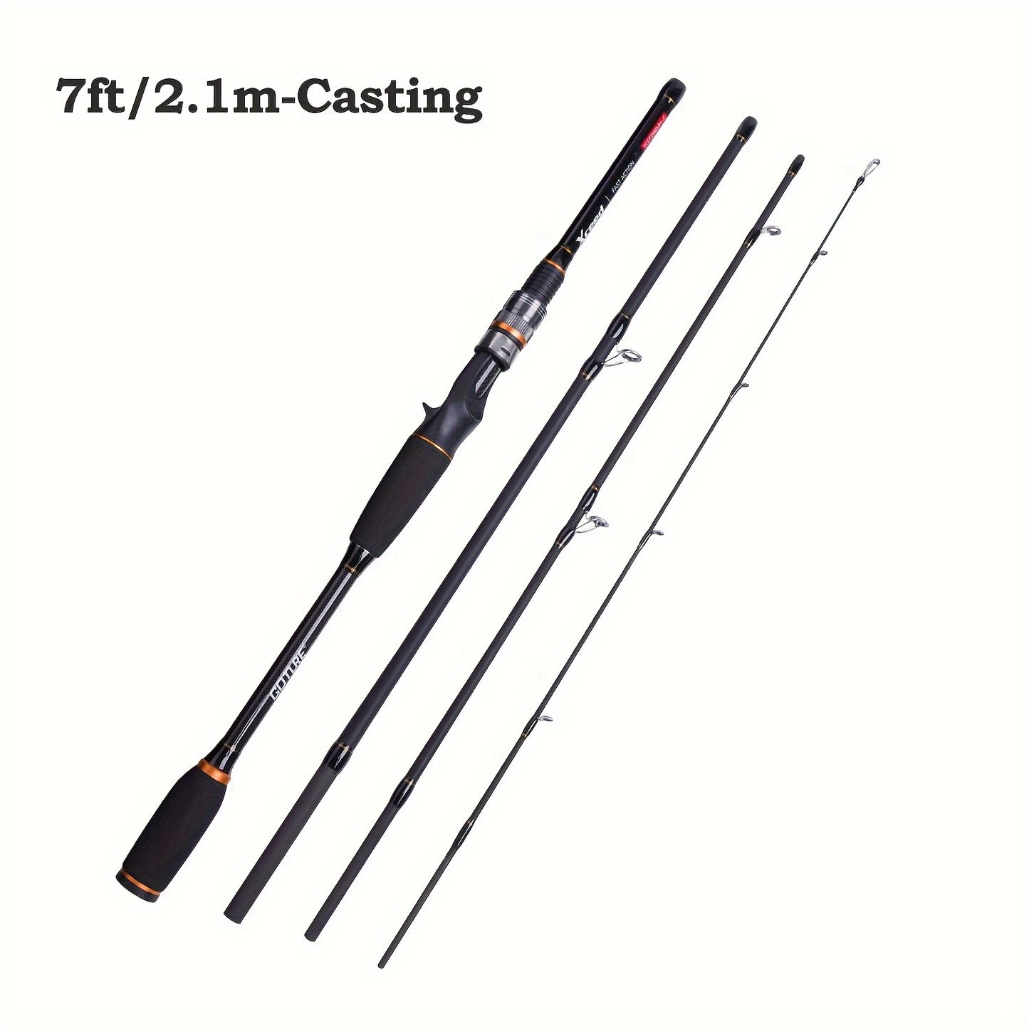 🏄‍♂️ Goture Carbon 4-Piece Travel Fishing Rod – Spinning/Casting Combo with Tube Bag